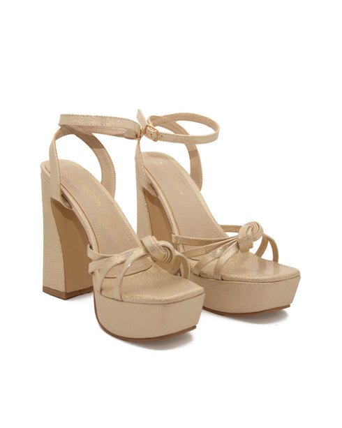 Plataforma Oro Ankle Strap Nudo 29-519